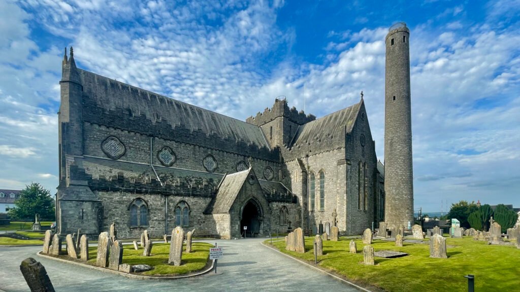 St Canice's Cathedral and Round Tower at the northern end of Kilkenny's Medieval Mile