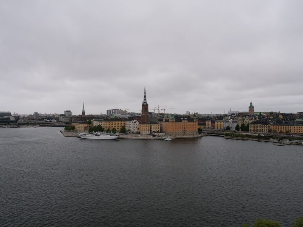 Central Stockholm viewed from the elevated Monteliusvägen path on Södermalm