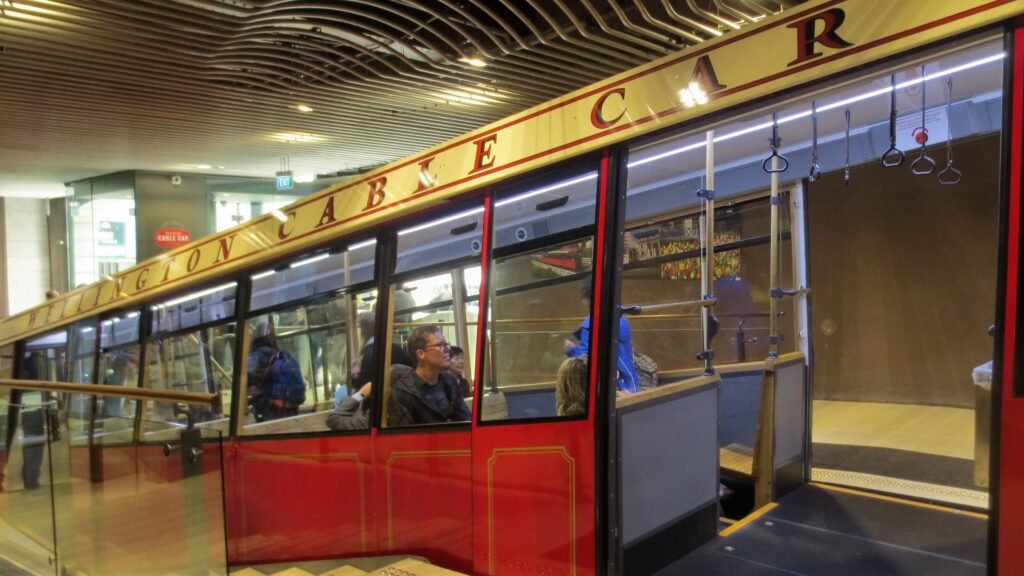 Wellington Cable Car preparing to leave the Lambton Quay terminus