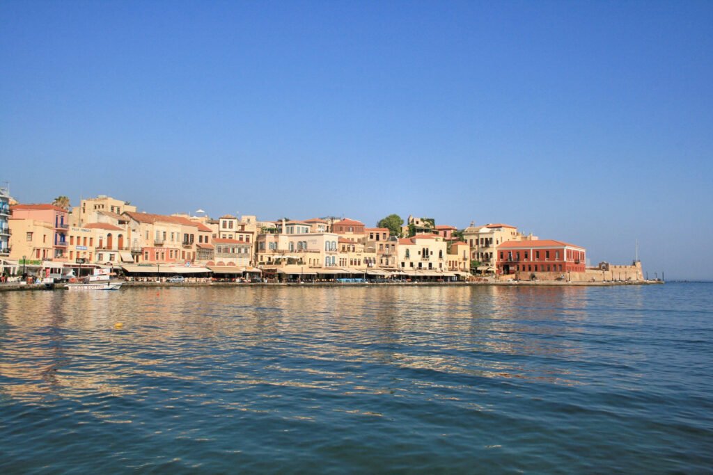 Western Venetian Harbor in Chania with the compact waterfront and Firkas Fortress